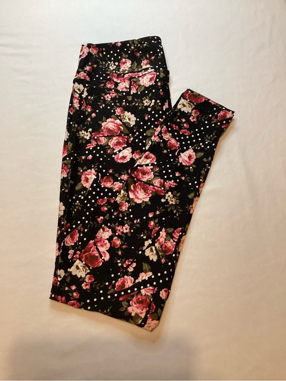LuLaRoe Black Floral with Pink and Cream Accents